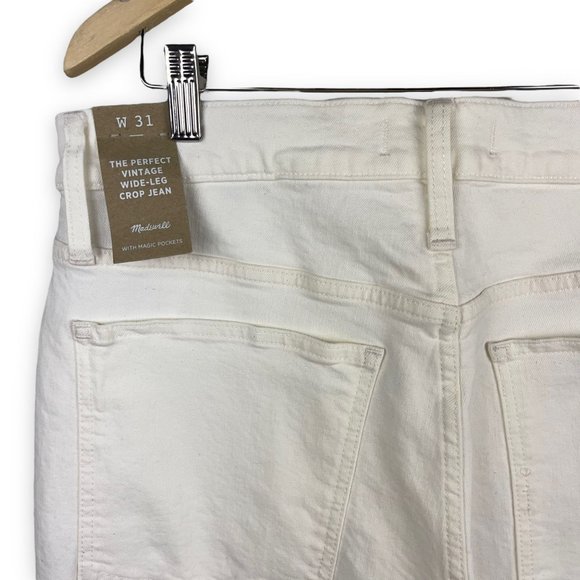 Madewell Perfect Fit Wide Leg Crop Jeans in Tile White Jeans - Picture 7 of 9